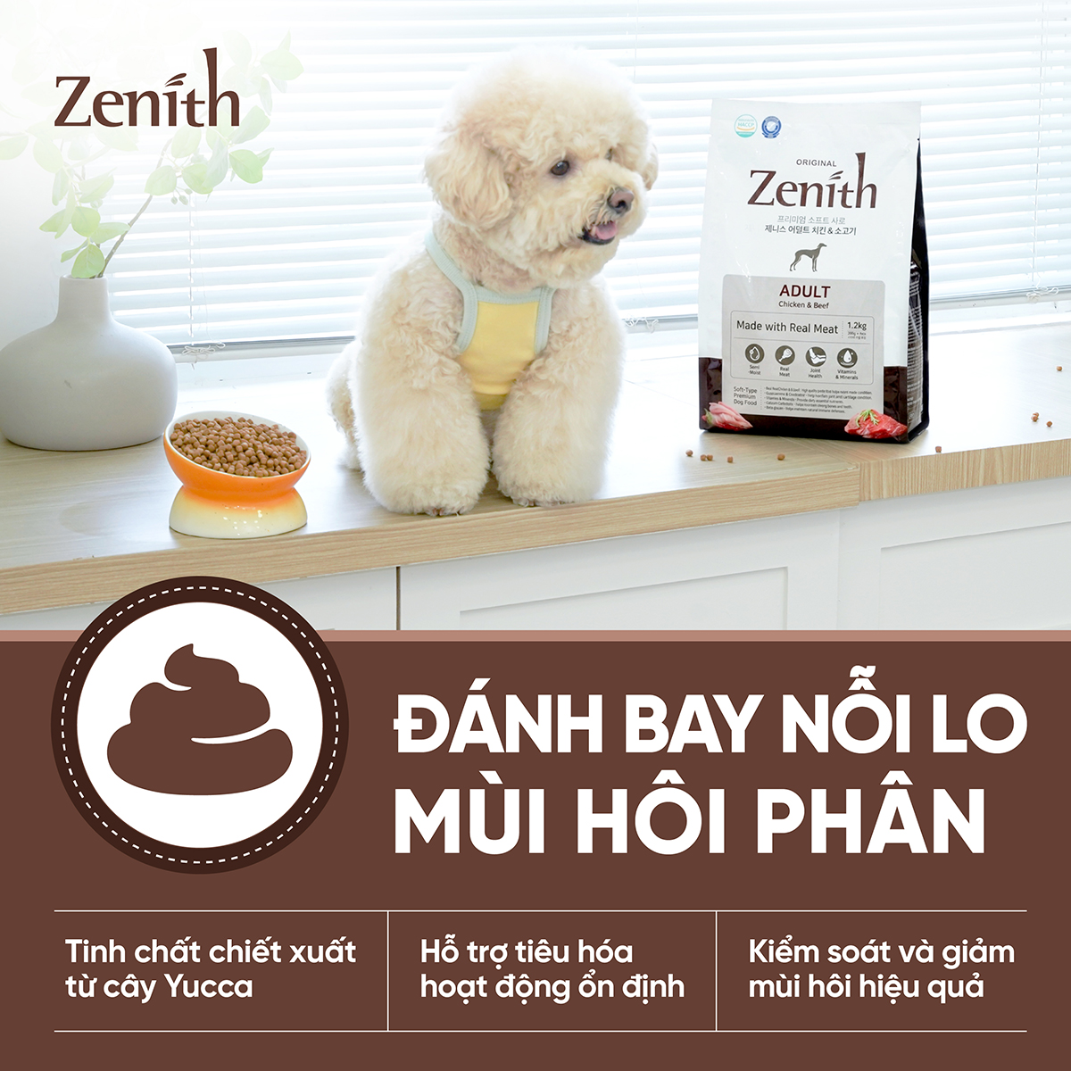 Thức ăn hạt mềm Zenith thịt gà & bò cho chó trưởng thành