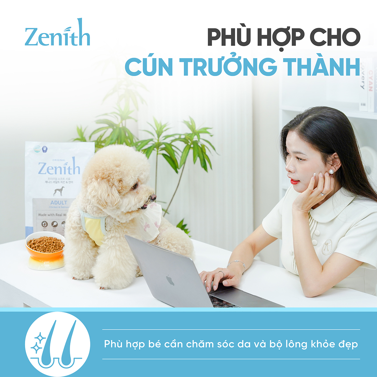 Thức ăn hạt mềm Zenith thịt gà & cá hồi cho chó trưởng thành