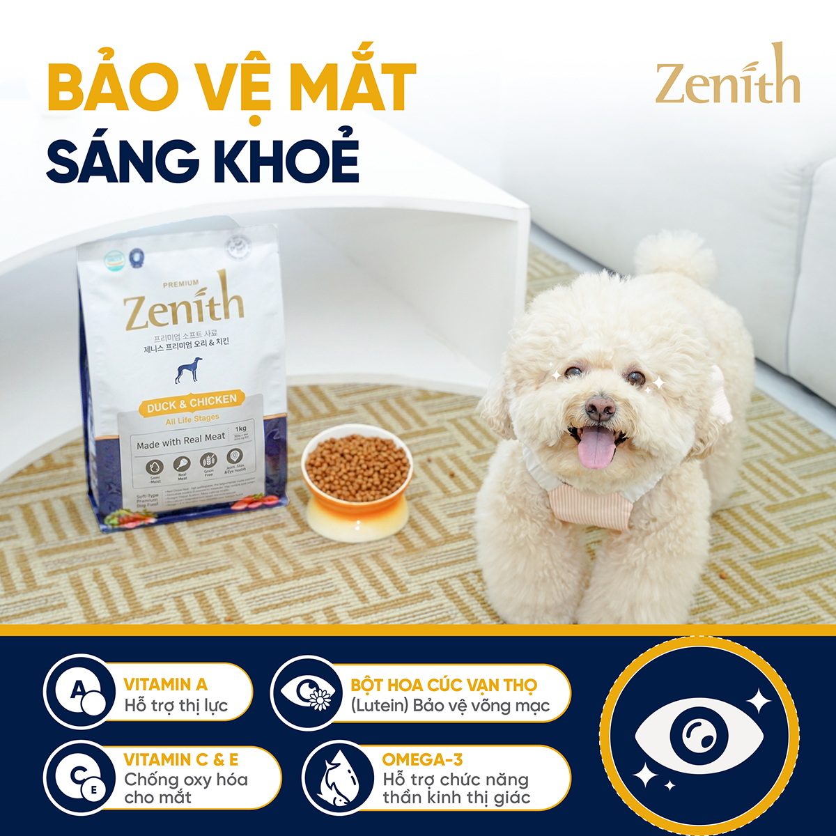 Thức ăn hạt mềm Zenith thịt vịt & gà cho chó mọi lứa tuổi