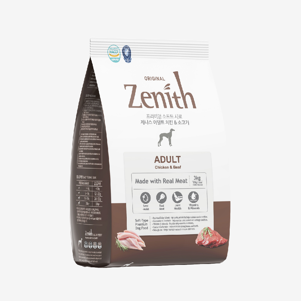 Thức ăn hạt mềm Zenith thịt gà & bò cho chó trưởng thành