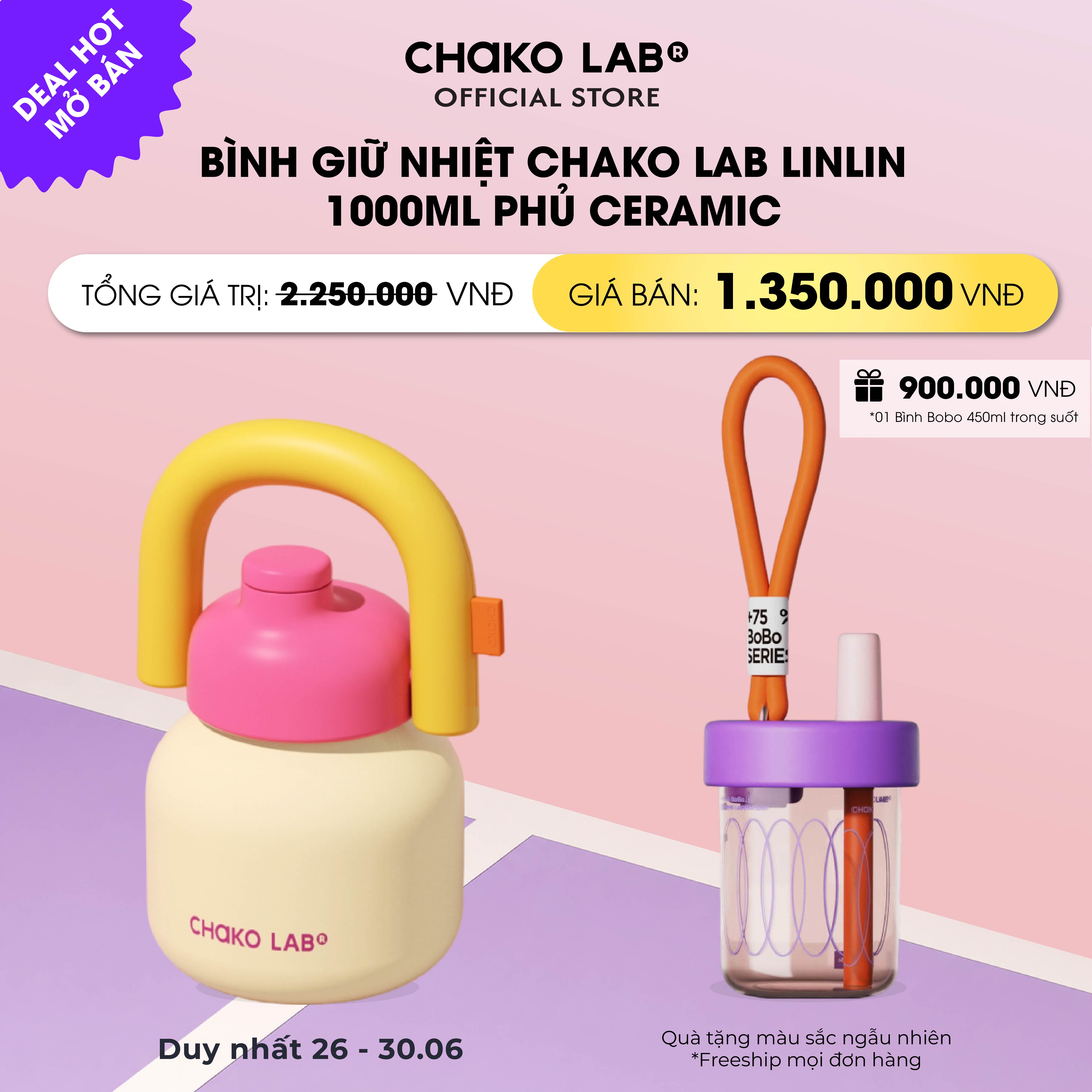 Bình Giữ Nhiệt Tráng Men Lin Lin ChakoLab® 1000ml