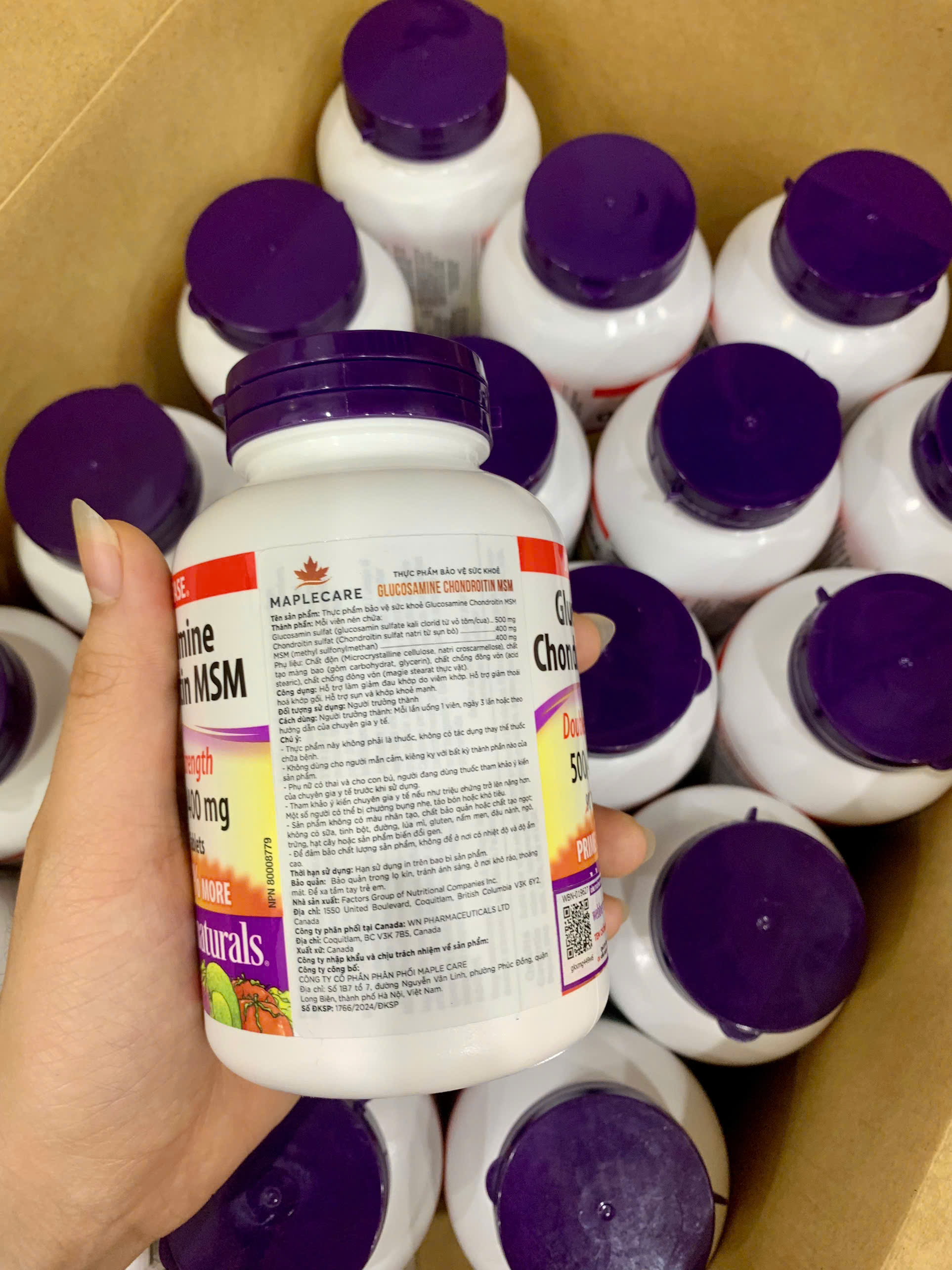 Glucosamin, Chondrotin, MSM L/120v WEBBER NATURALS Giảm đau, thoái hóa khớp