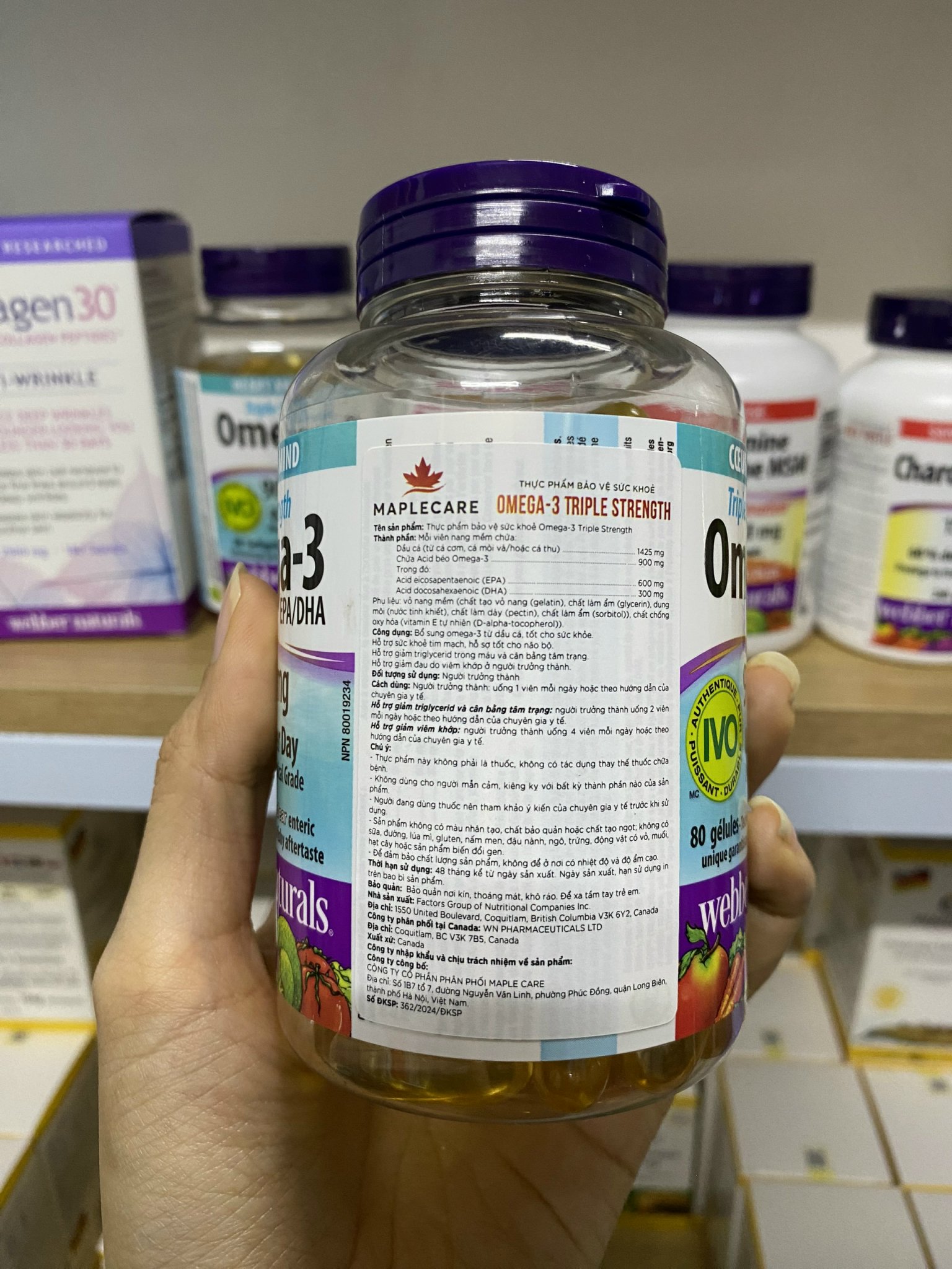 Omega 3 Triple Strength 900mg Webber Naturals 80v