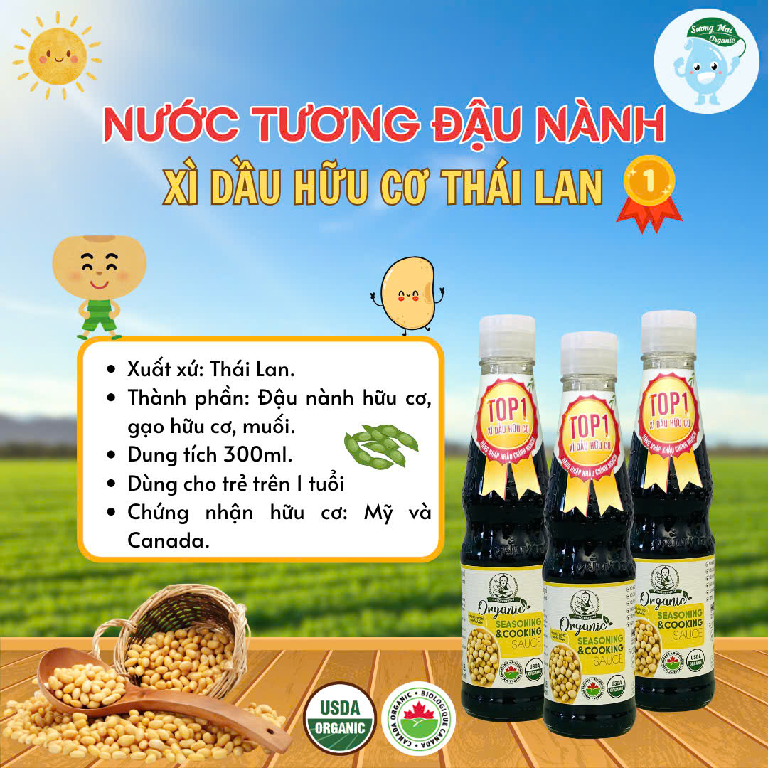 Nước tương đậu nành hữu cơ Thái Lan (xì dầu) 300ml