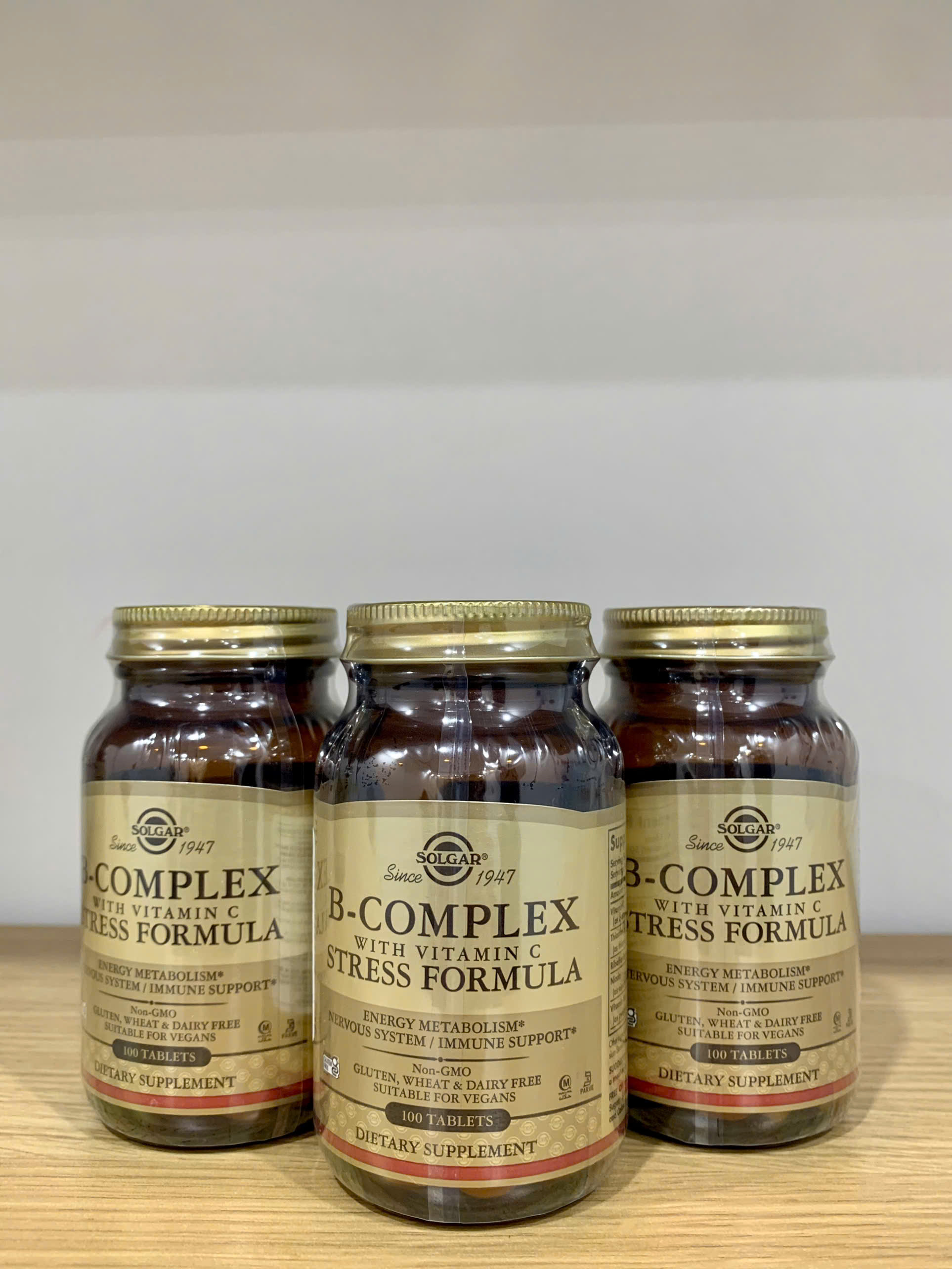 B-Complex with Vitamin C Stress Formula L/100V SOLGAR Hỗ trợ não bộ, đề kháng