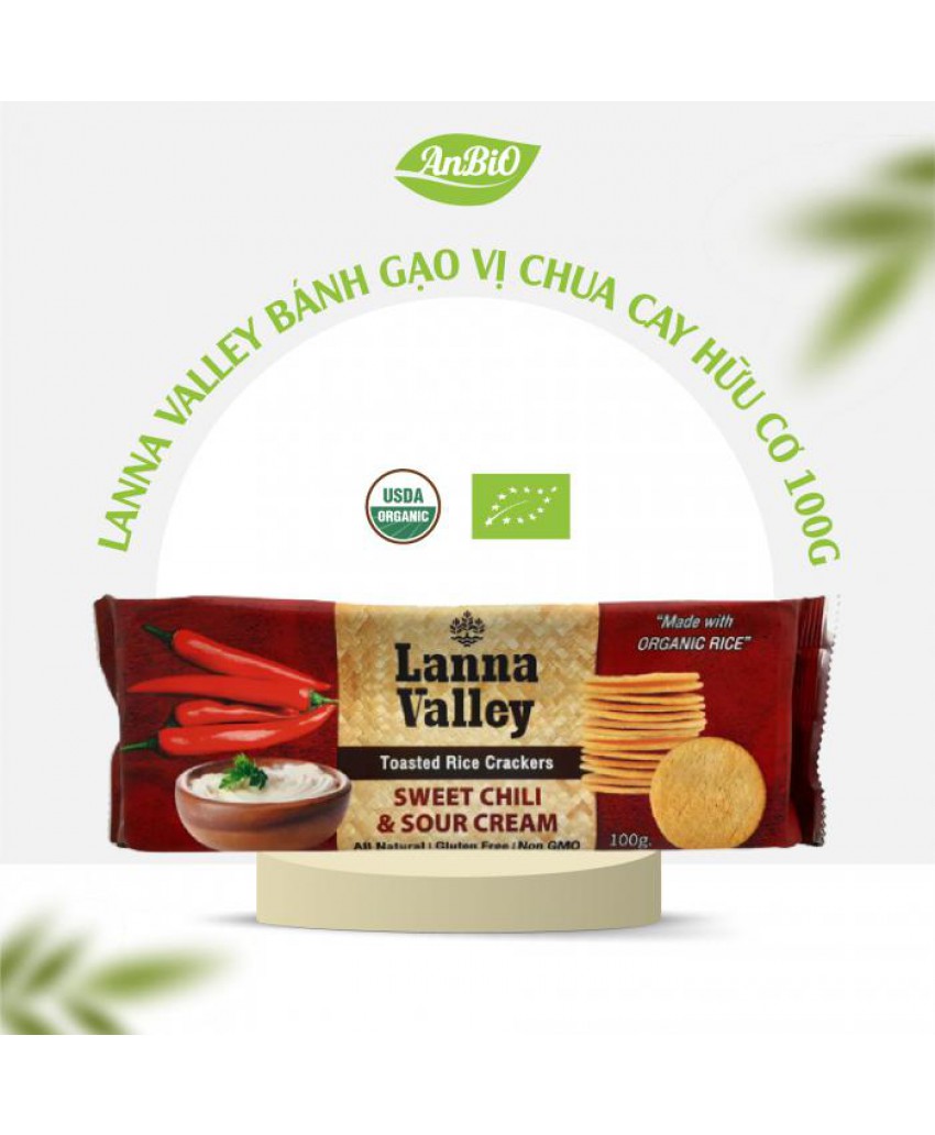 Lanna Valley Bánh gạo vị chua cay hữu cơ 100g