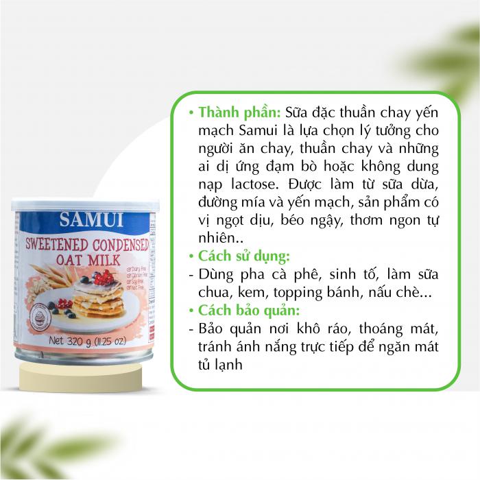 Sữa đặc thuần chay yến mạch SAMUI 320g