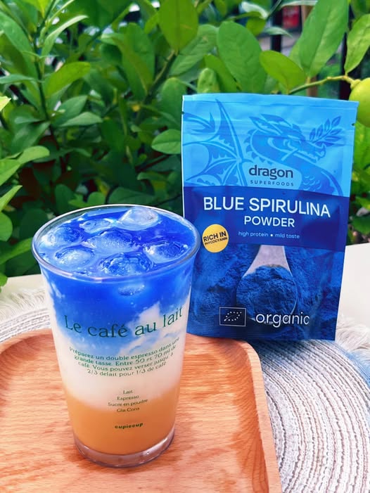 Bột tảo Blue Spirulina hữu cơ Dragon Superfoods 75g