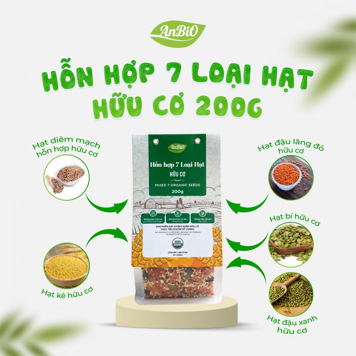 Hỗn hợp 7 loại hạt hữu cơ Anbio 200g