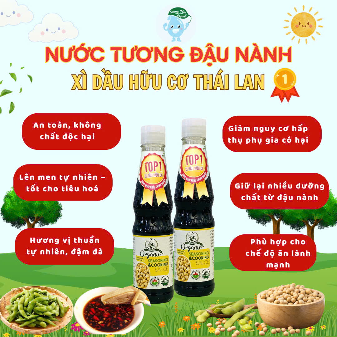 Nước tương đậu nành hữu cơ Thái Lan (xì dầu) 300ml