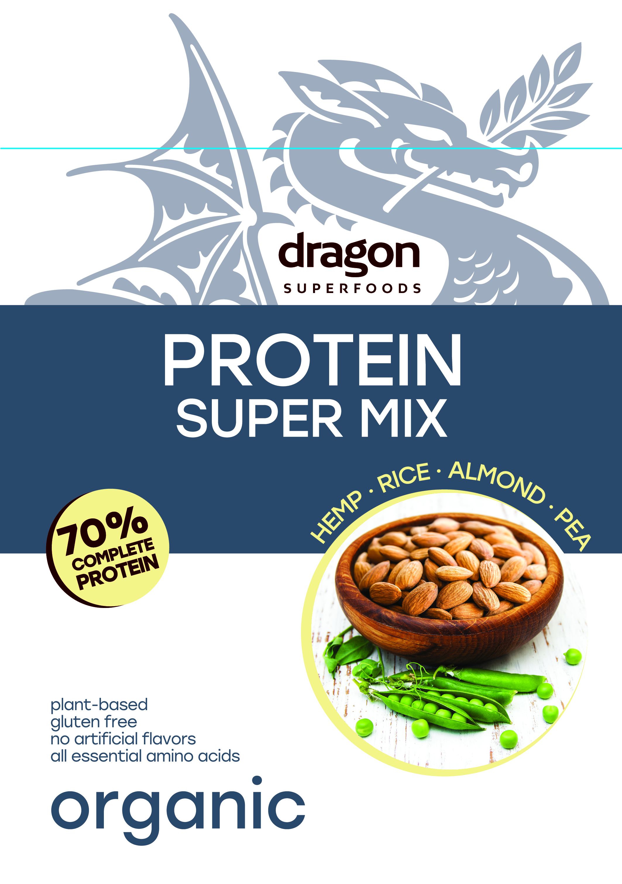 Bột protein hỗn hợp 4 hạt hữu cơ Dragon Superfoods 500g