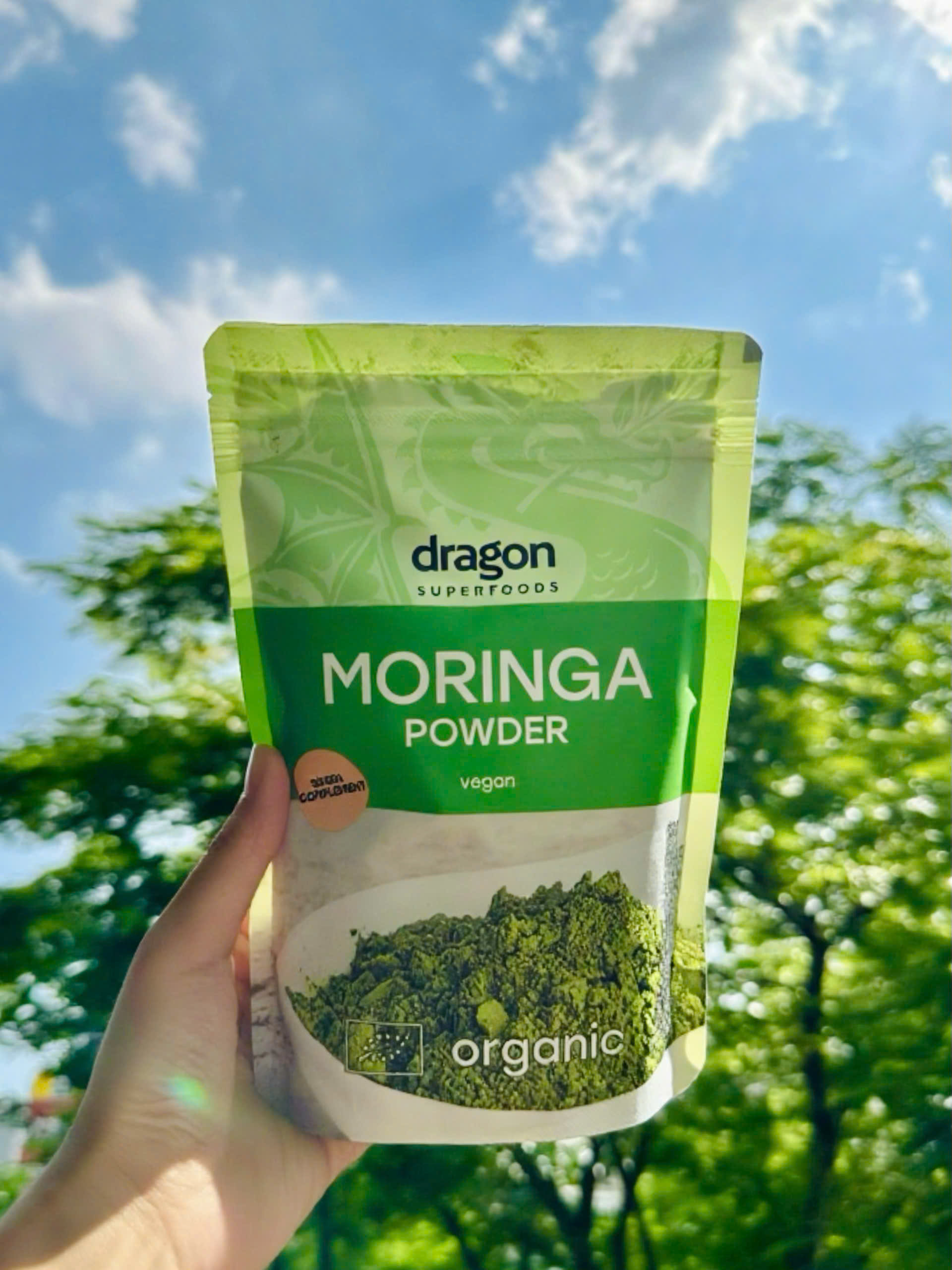 Bột rau chùm ngây hữu cơ Dragon Superfoods 200g