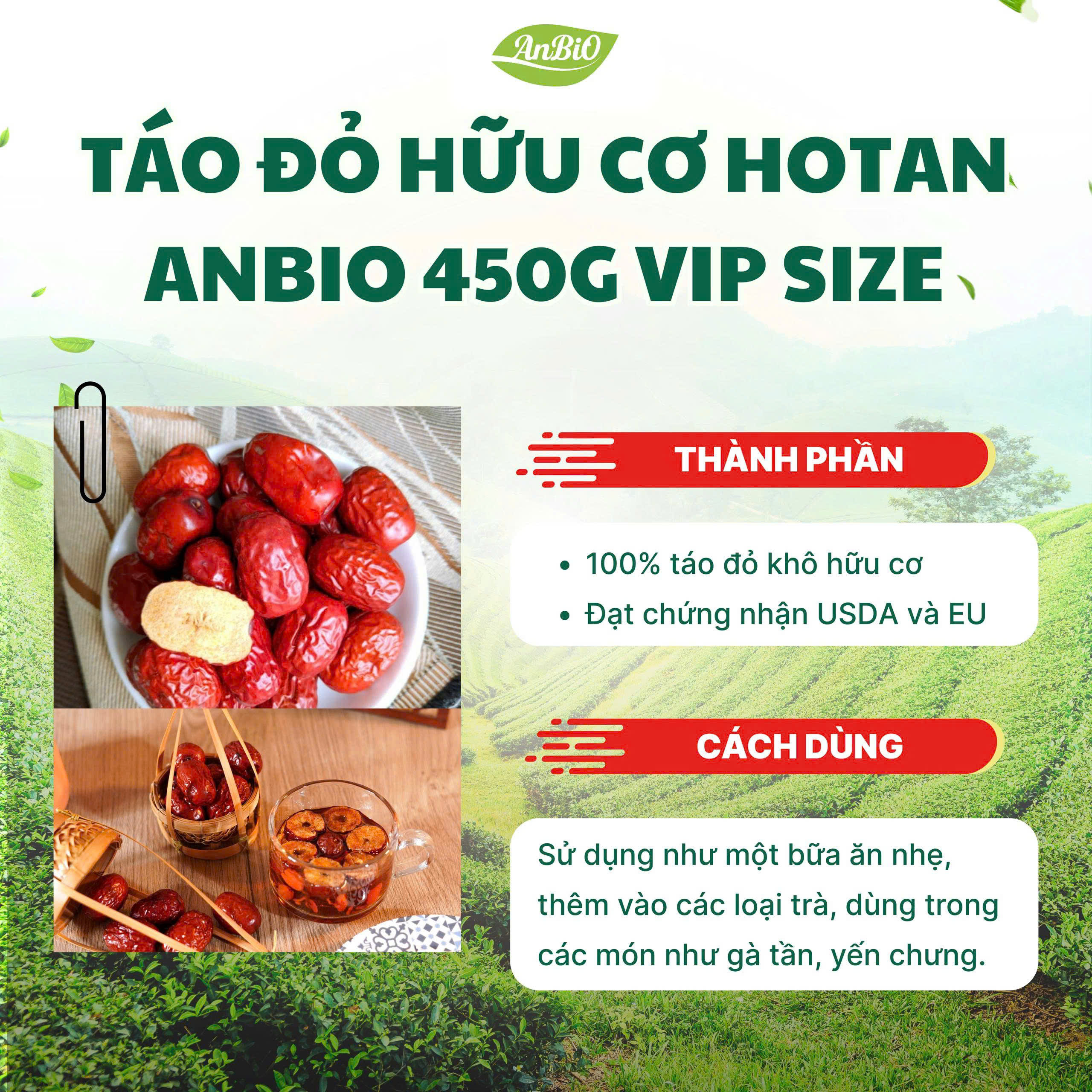 Táo đỏ hữu cơ Hotan Anbio 450g