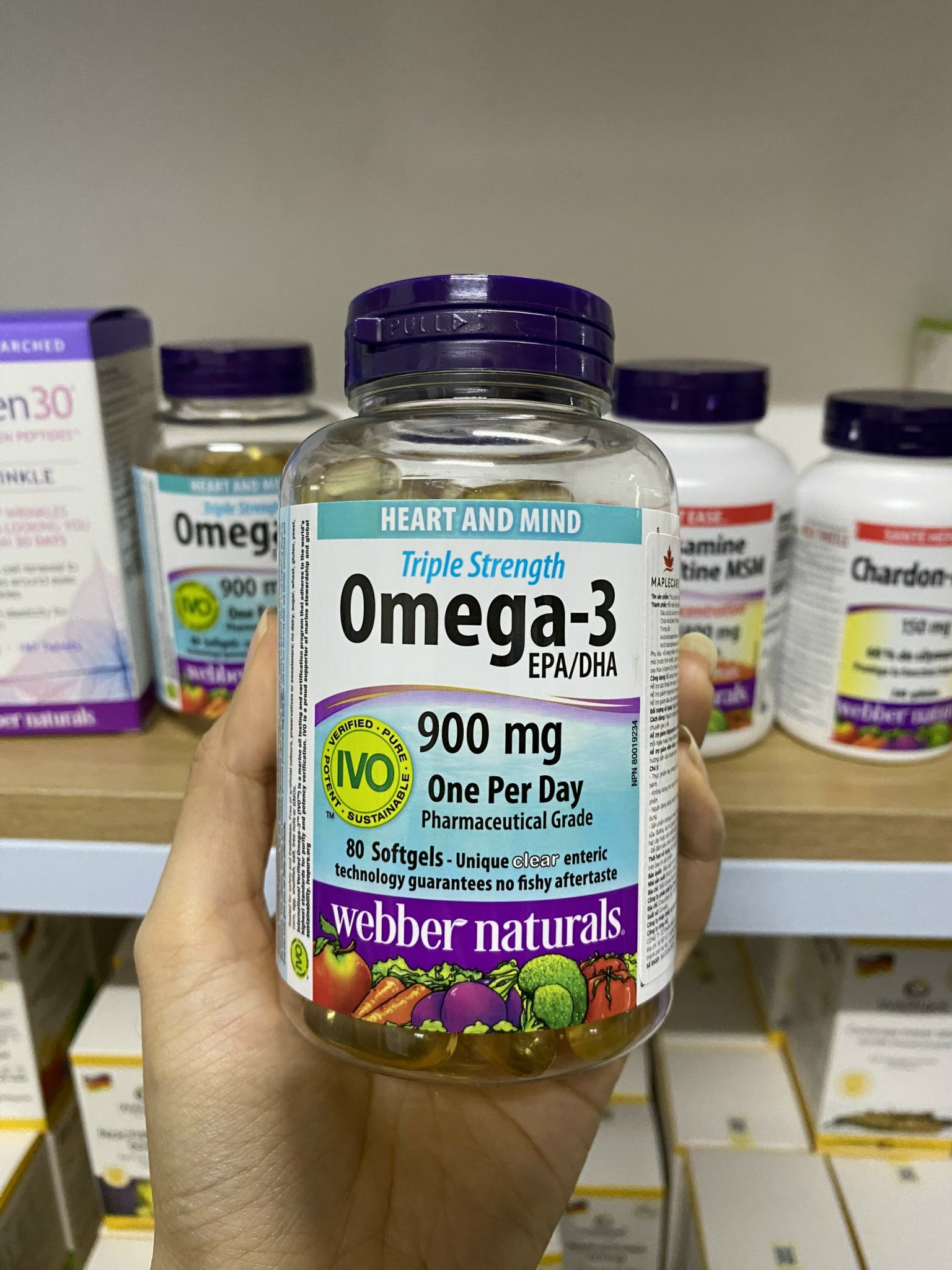 Omega 3 Triple Strength 900mg Webber Naturals 80v