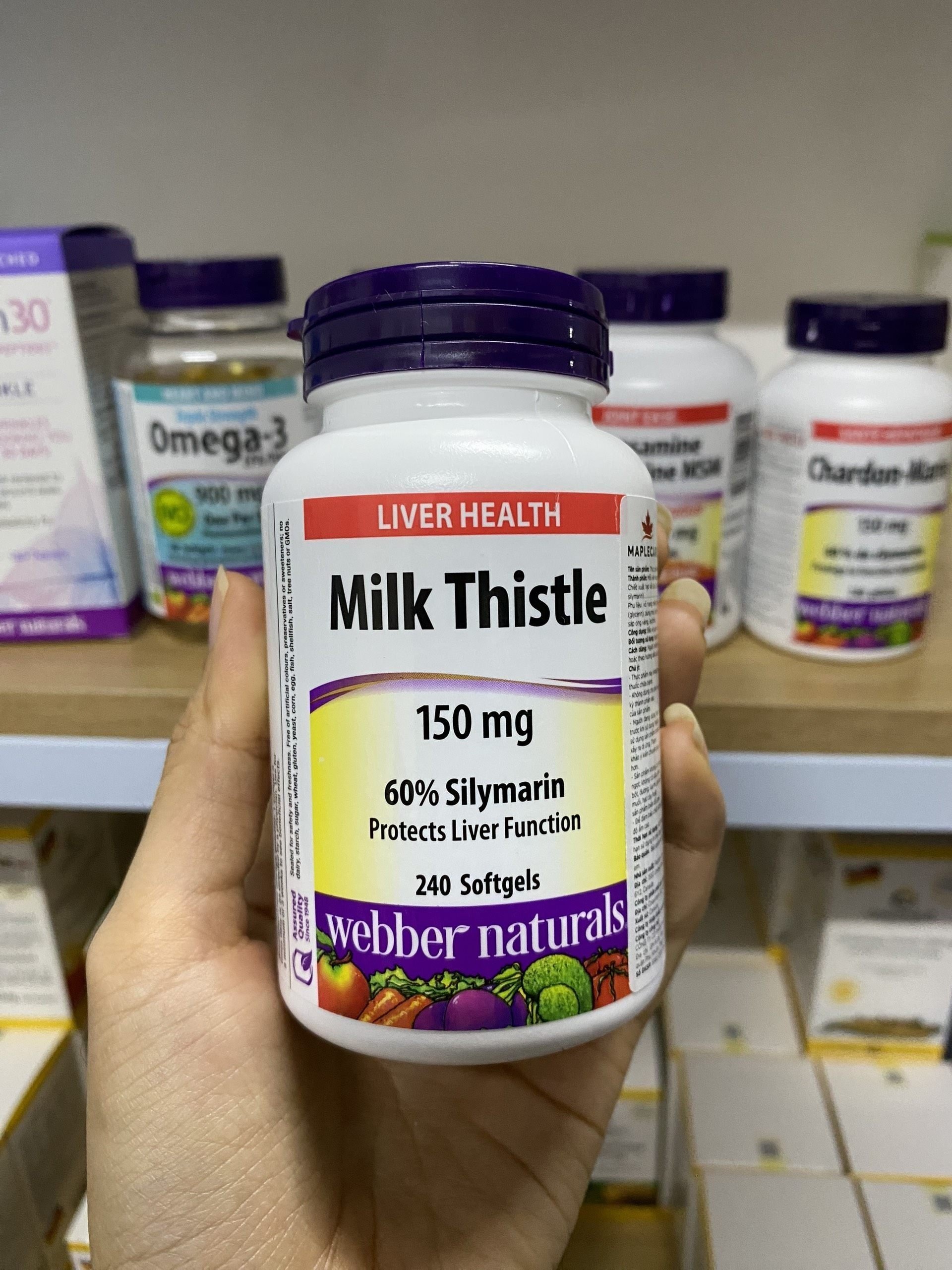 Milk Thistle L/240v WEBBER NATURALS Giải Độc, Bảo Vệ & Tăng Chức Năng Gan