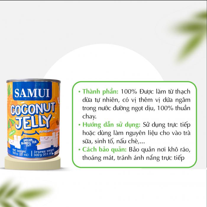 Thạch dừa Samui vị Dứa COCONUT JELLY IN SYRUP SAMUI BRAND 565g