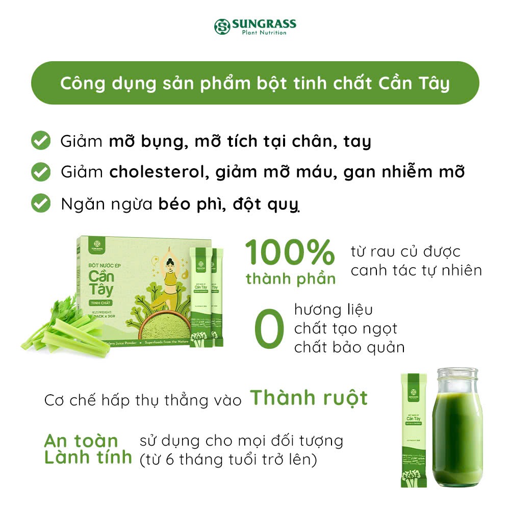 Bột nước ép Cần tây Sungrass - Hộp 15 gói