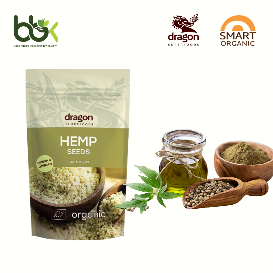 Hạt gai dầu hữu cơ Dragon Superfoods 200gr