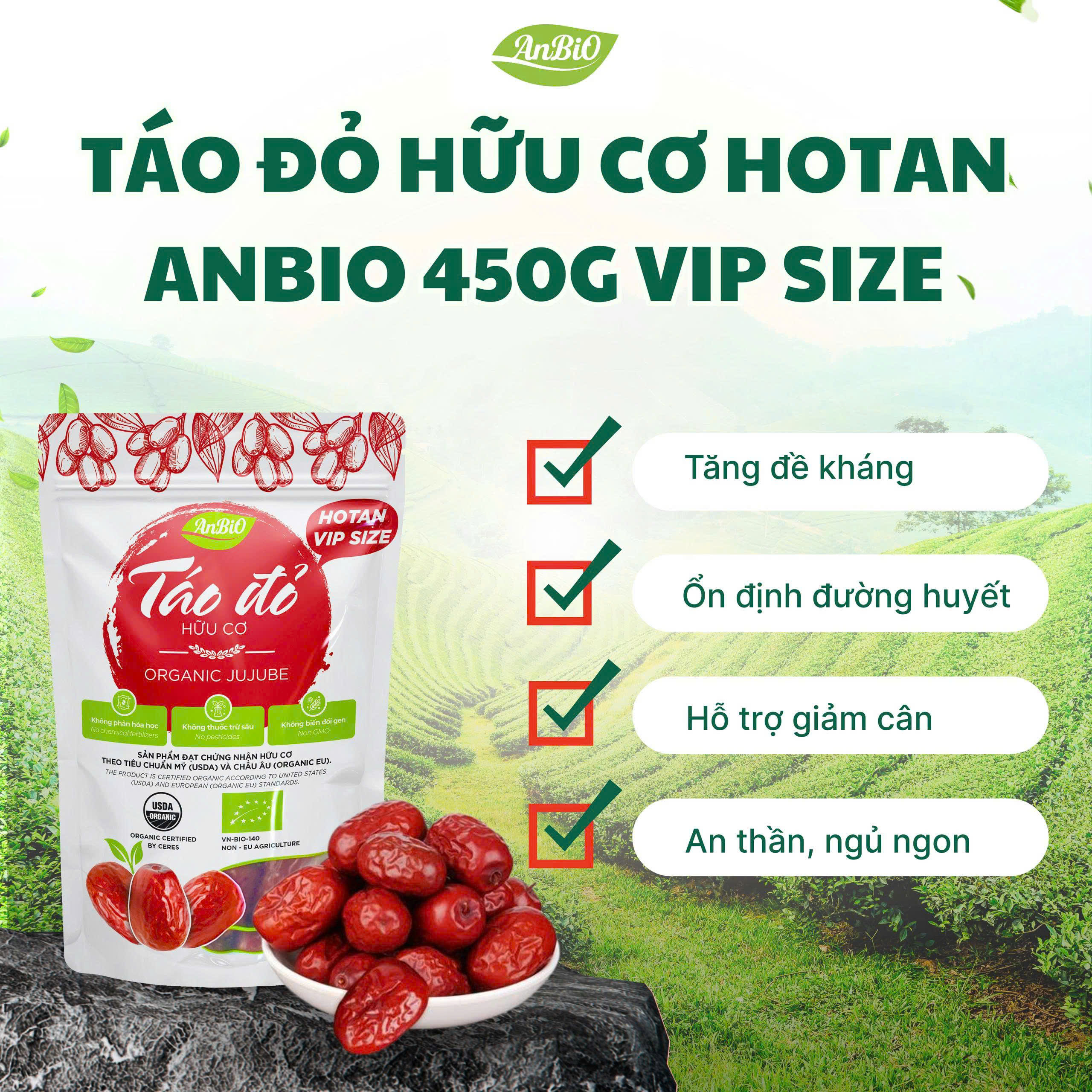 Táo đỏ hữu cơ Hotan Anbio 450g