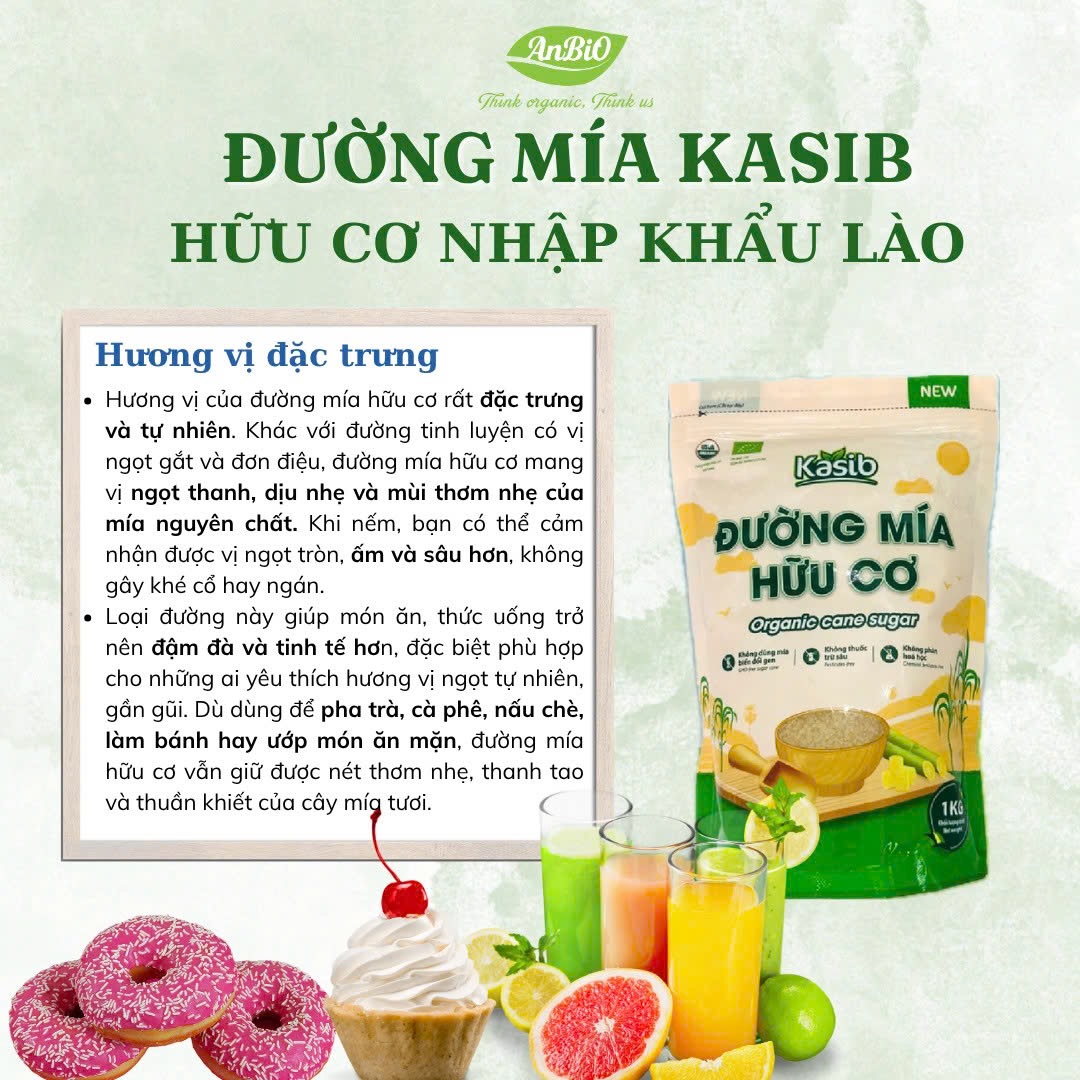 Đường mía hữu cơ Kasib 1kg