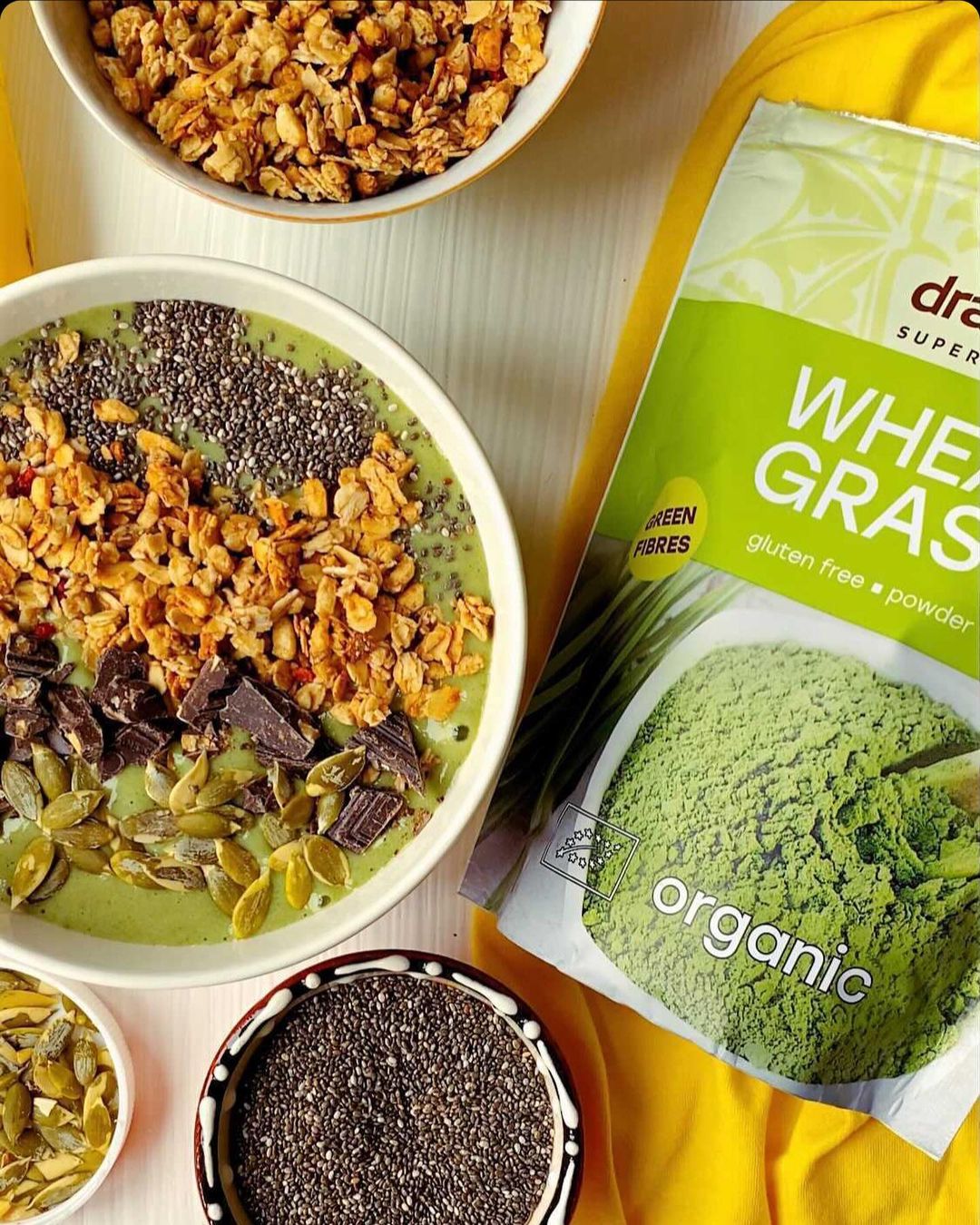 Bột cỏ lúa mì hữu cơ Dragon Superfoods 150g
