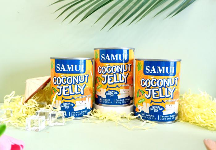 Thạch dừa Samui vị Dứa COCONUT JELLY IN SYRUP SAMUI BRAND 565g