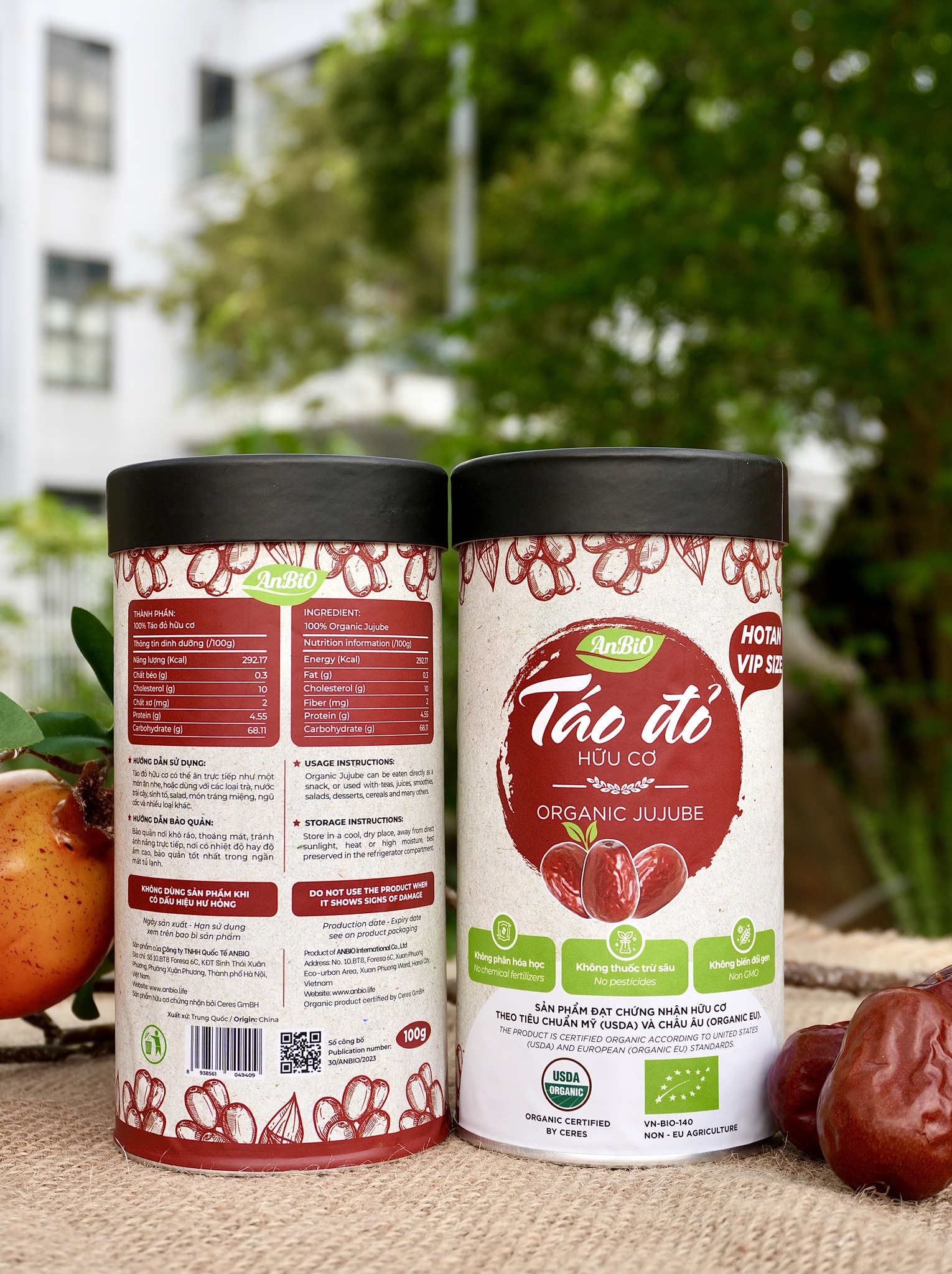 Táo đỏ hữu cơ Hotan hộp tròn 100gr
