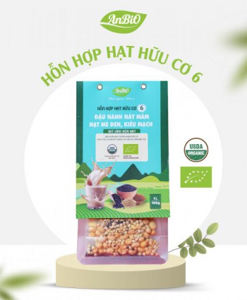 Hỗn hợp hạt hữu cơ 6 | Đậu nành - Mè đen - Kiều mạch