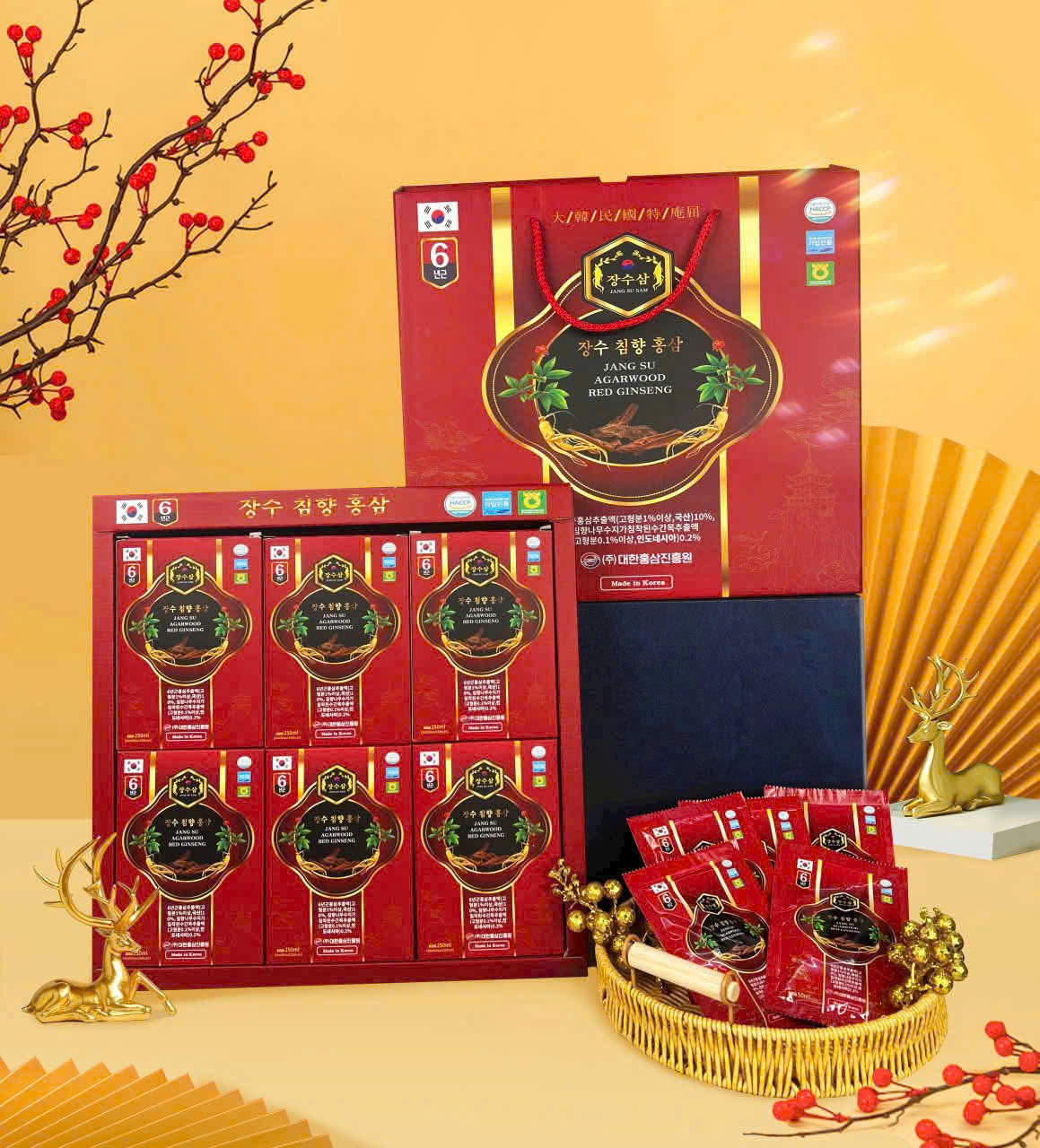 Sâm trầm hương núi Jangsu Agarwood Red Ginseng