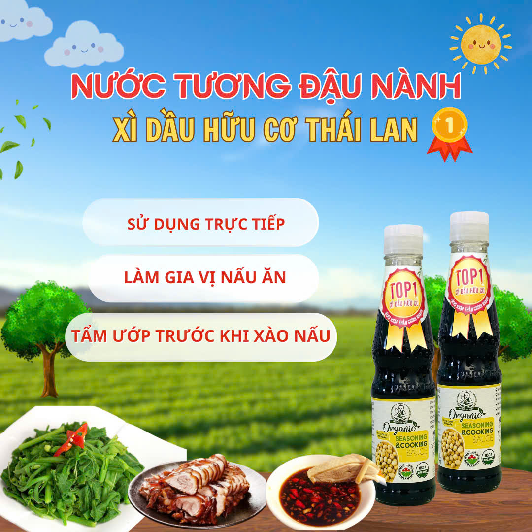Nước tương đậu nành hữu cơ Thái Lan (xì dầu) 300ml