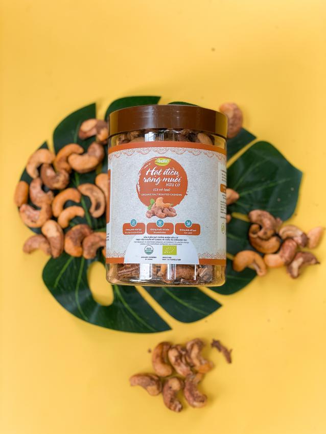 Hạt điều rang muối hữu cơ - Có vỏ lụa 300gr