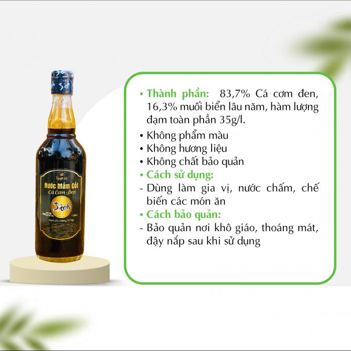 Nước mắm cốt cá cơm đen Sành 500ml