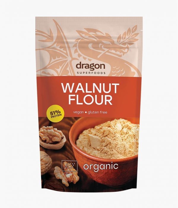 Bột protein hạt óc chó hữu cơ Dragon Superfoods 200gr