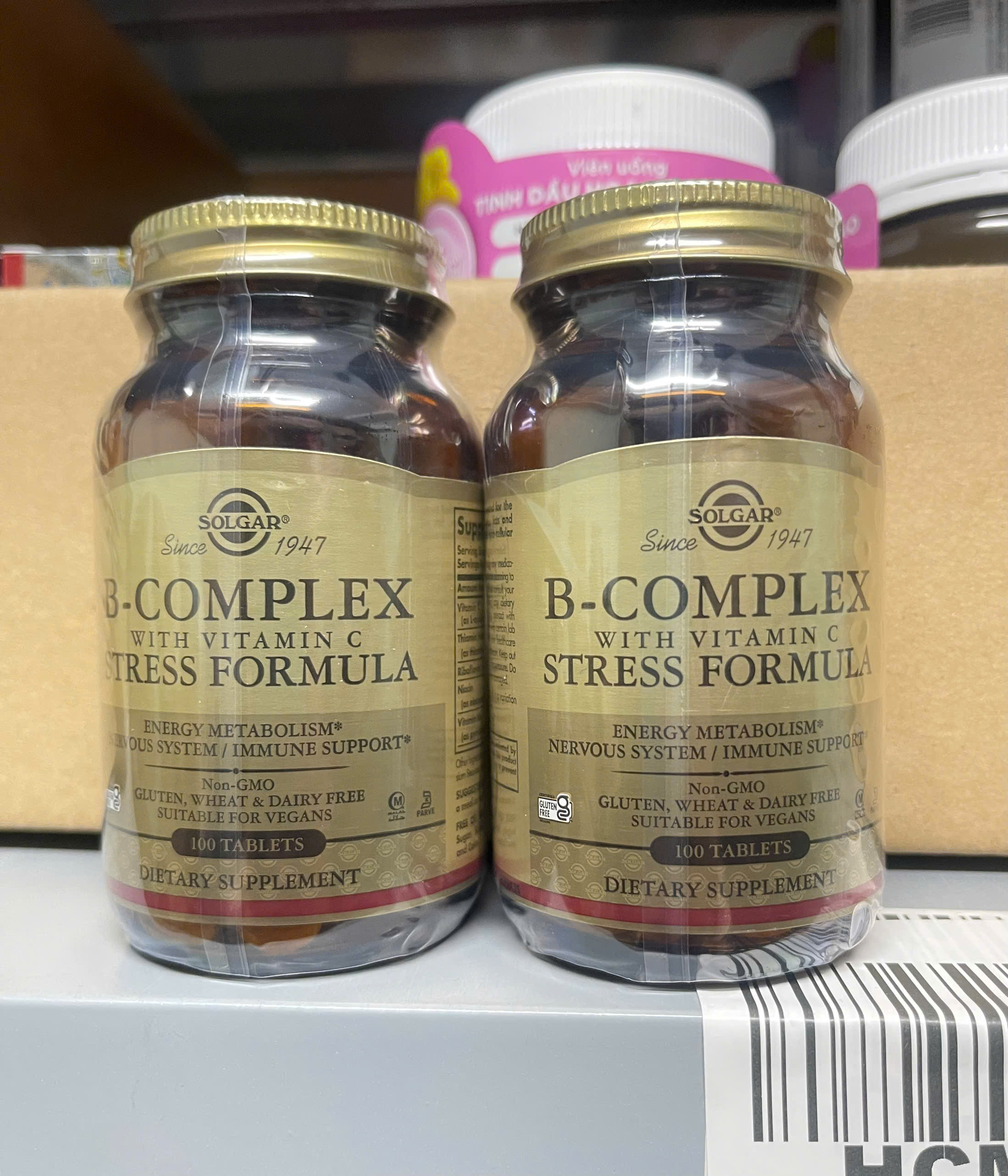 B-Complex with Vitamin C Stress Formula L/100V SOLGAR Hỗ trợ não bộ, đề kháng