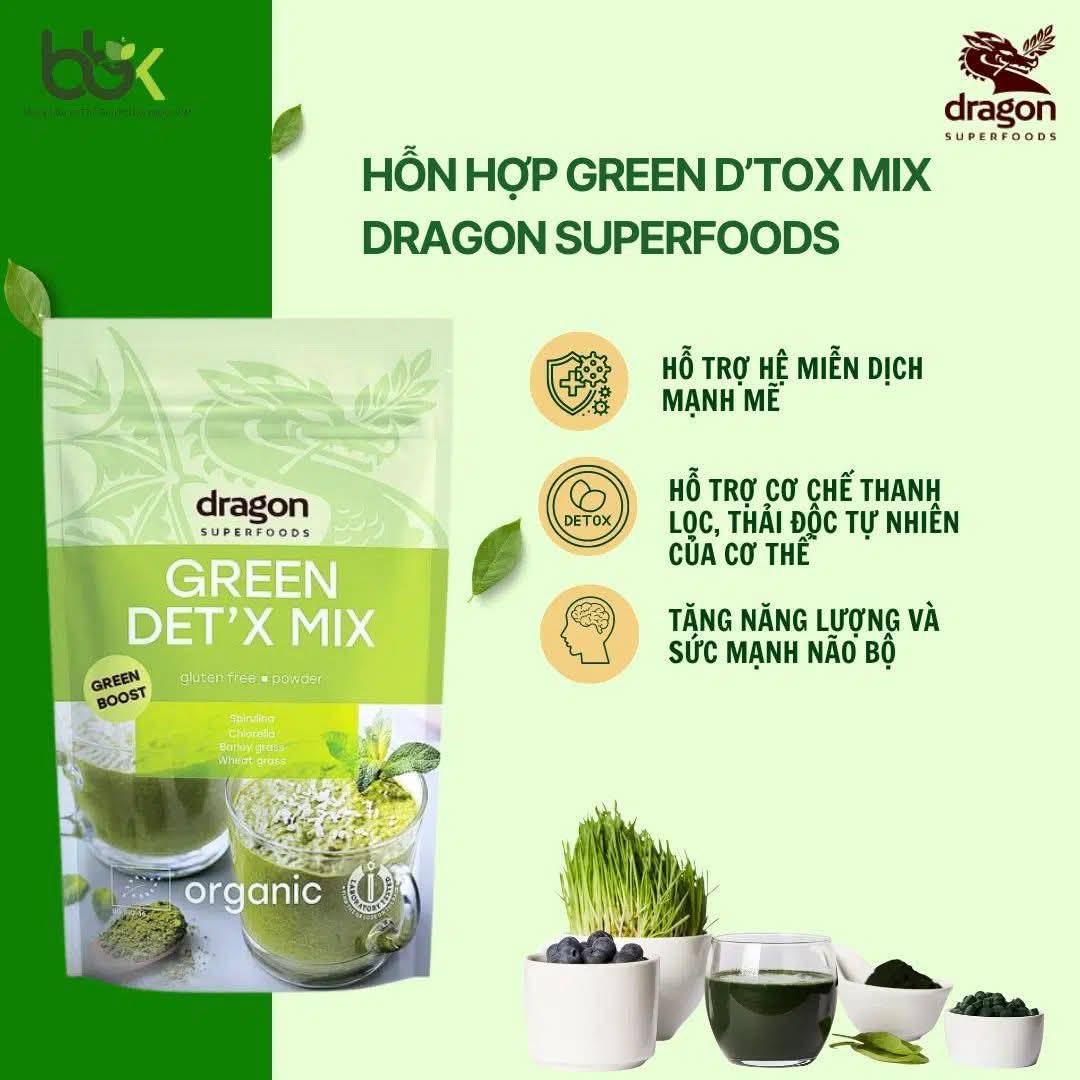 Hỗn hợp dinh dưỡng xanh hữu cơ Dragon Superfood