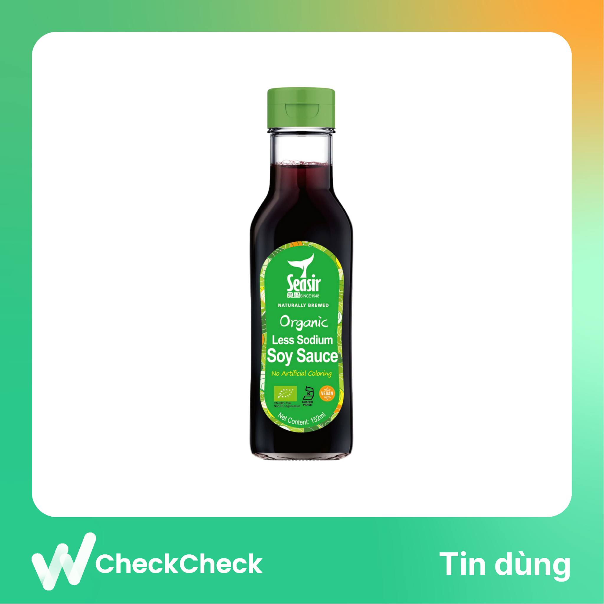Nước tương hữu cơ ít muối Seasir 152ml
