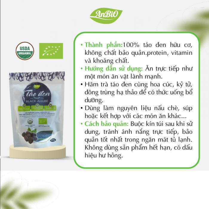 Táo đen hữu cơ Anbio 300g