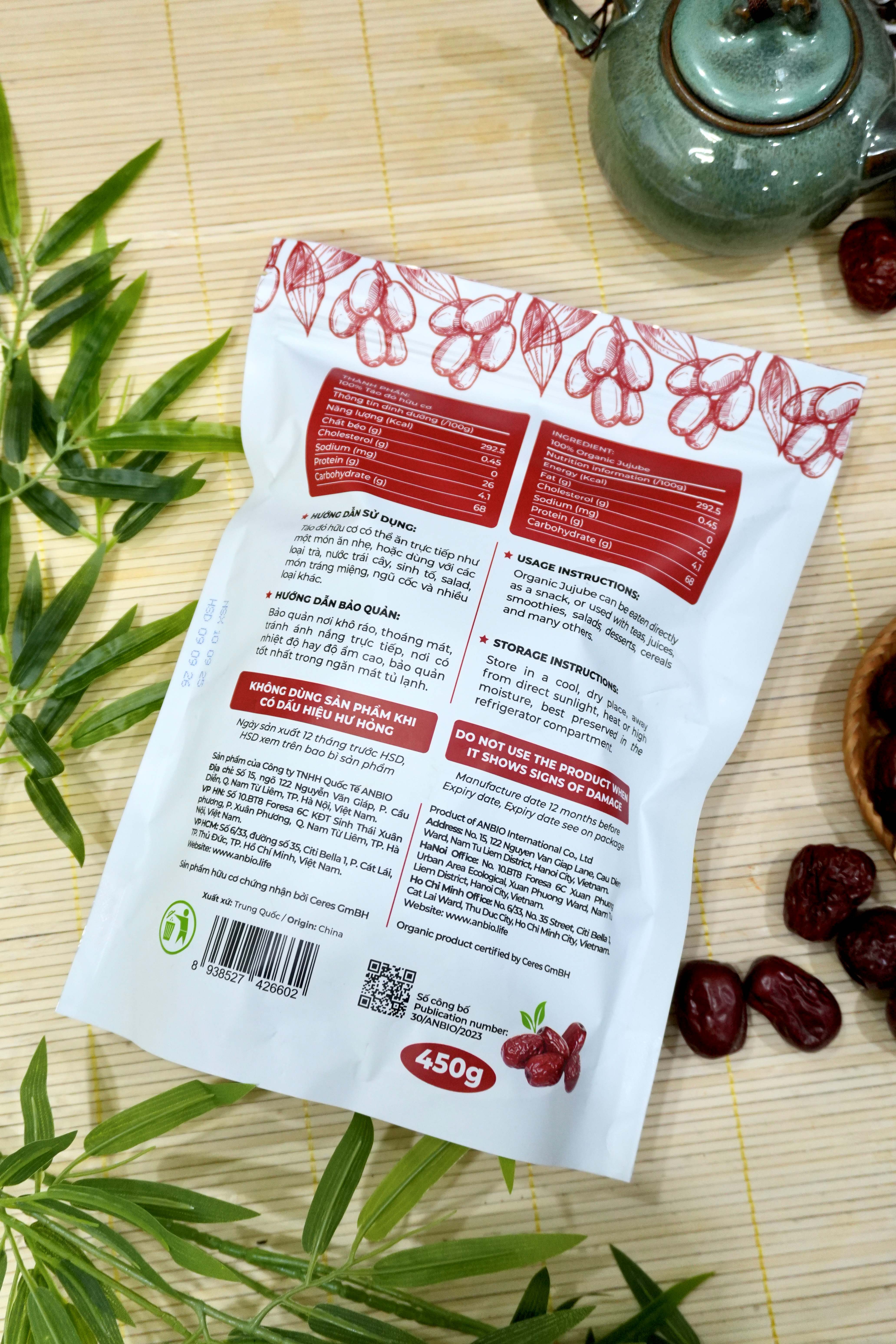 Táo đỏ hữu cơ Anbio 450g (Gói)