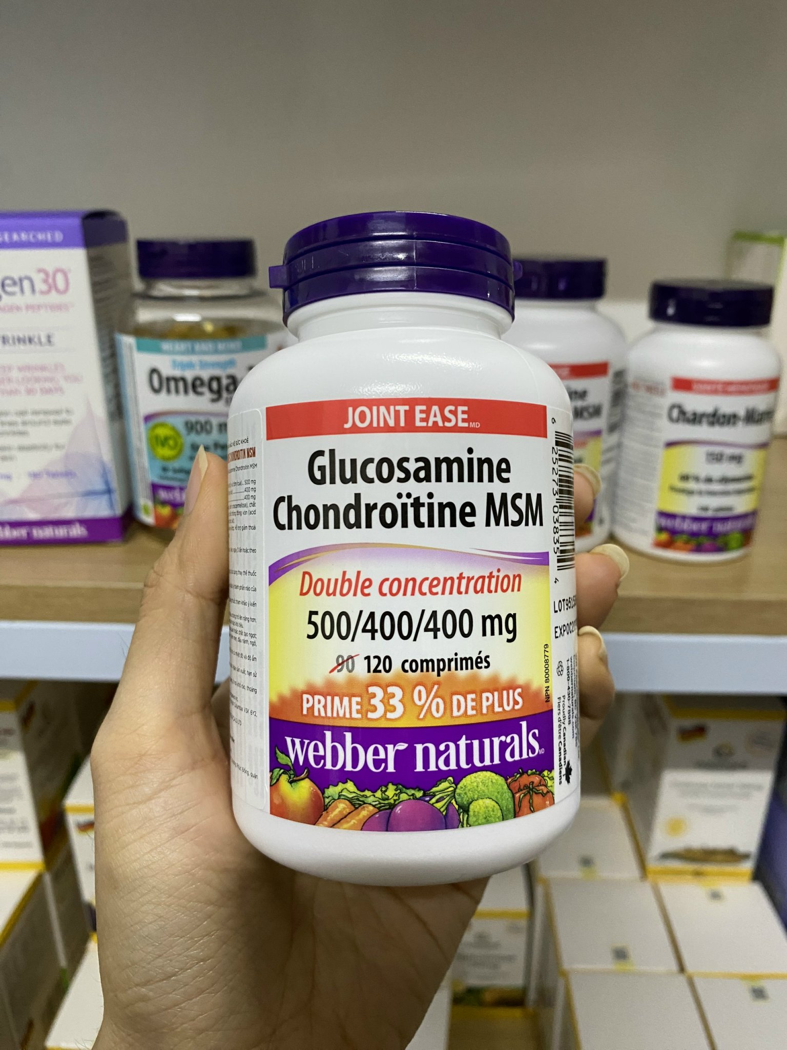 Glucosamin, Chondrotin, MSM L/120v WEBBER NATURALS Giảm đau, thoái hóa khớp