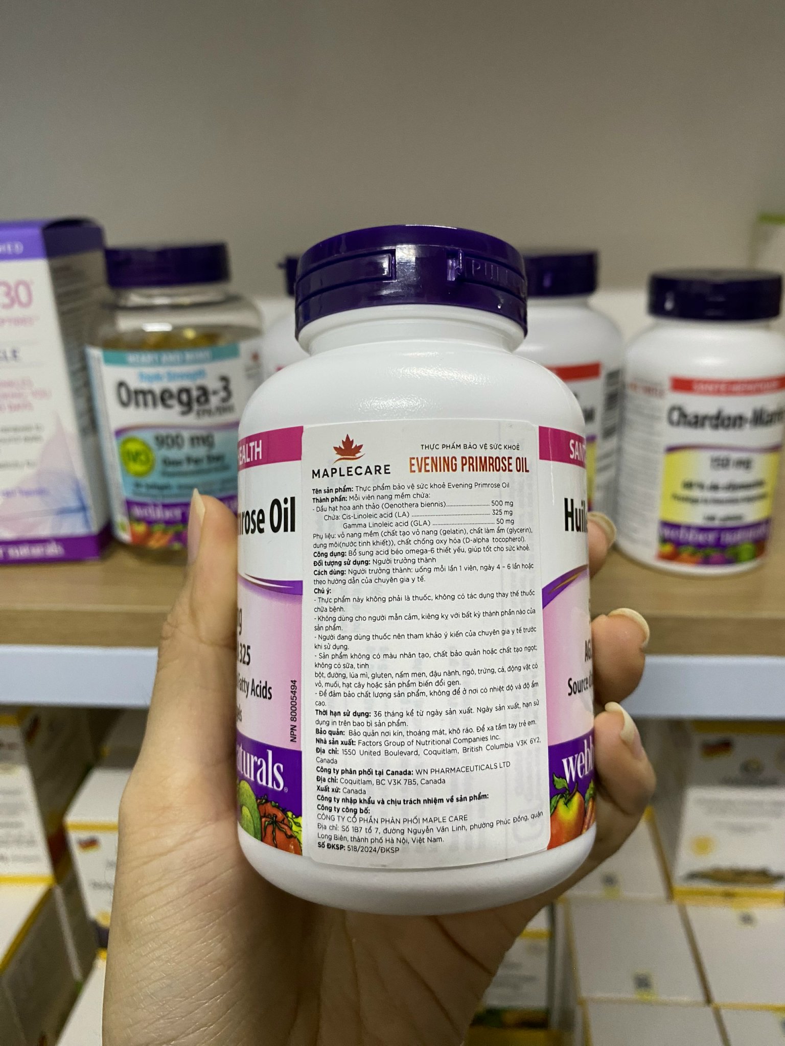 EPO L/180v WEBBER NATURALS Hoa Anh Thảo Cân Bằng Nội Tiết Tố Nữ