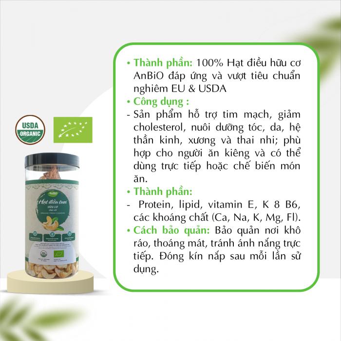 Hạt điều nhân trắng hữu cơ hạt vỡ 500g