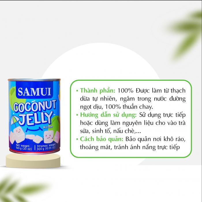 Thạch dừa Samui COCONUT JELLY IN SYRUP SAMUI BRAND 565g