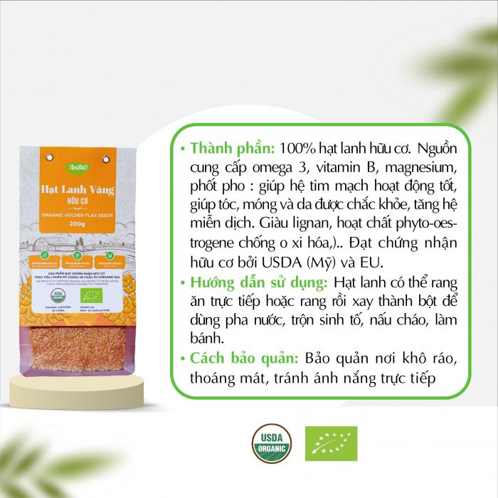 Hạt lanh vàng hữu cơ AnBIO 200g