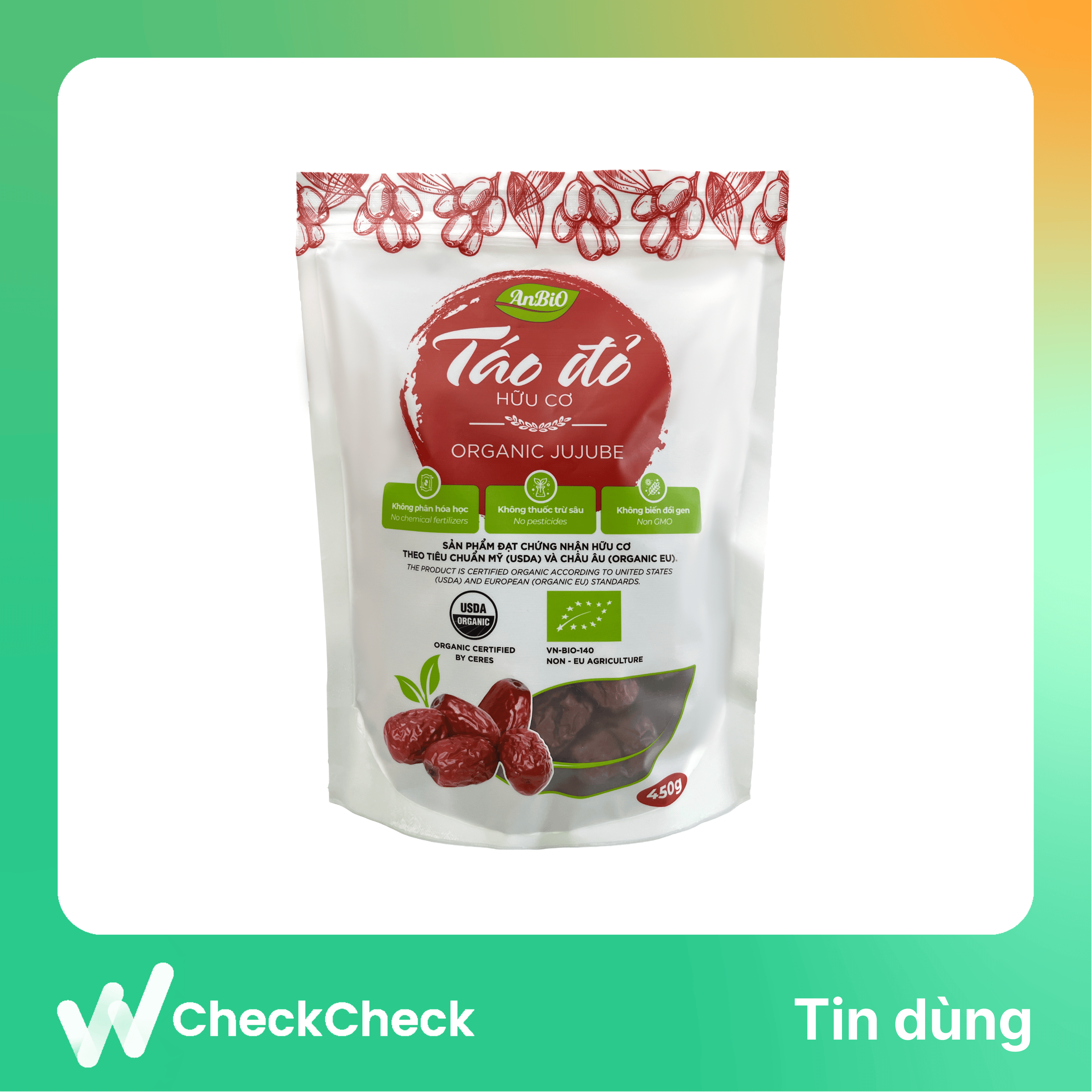 Táo đỏ hữu cơ Anbio 450g (Gói)