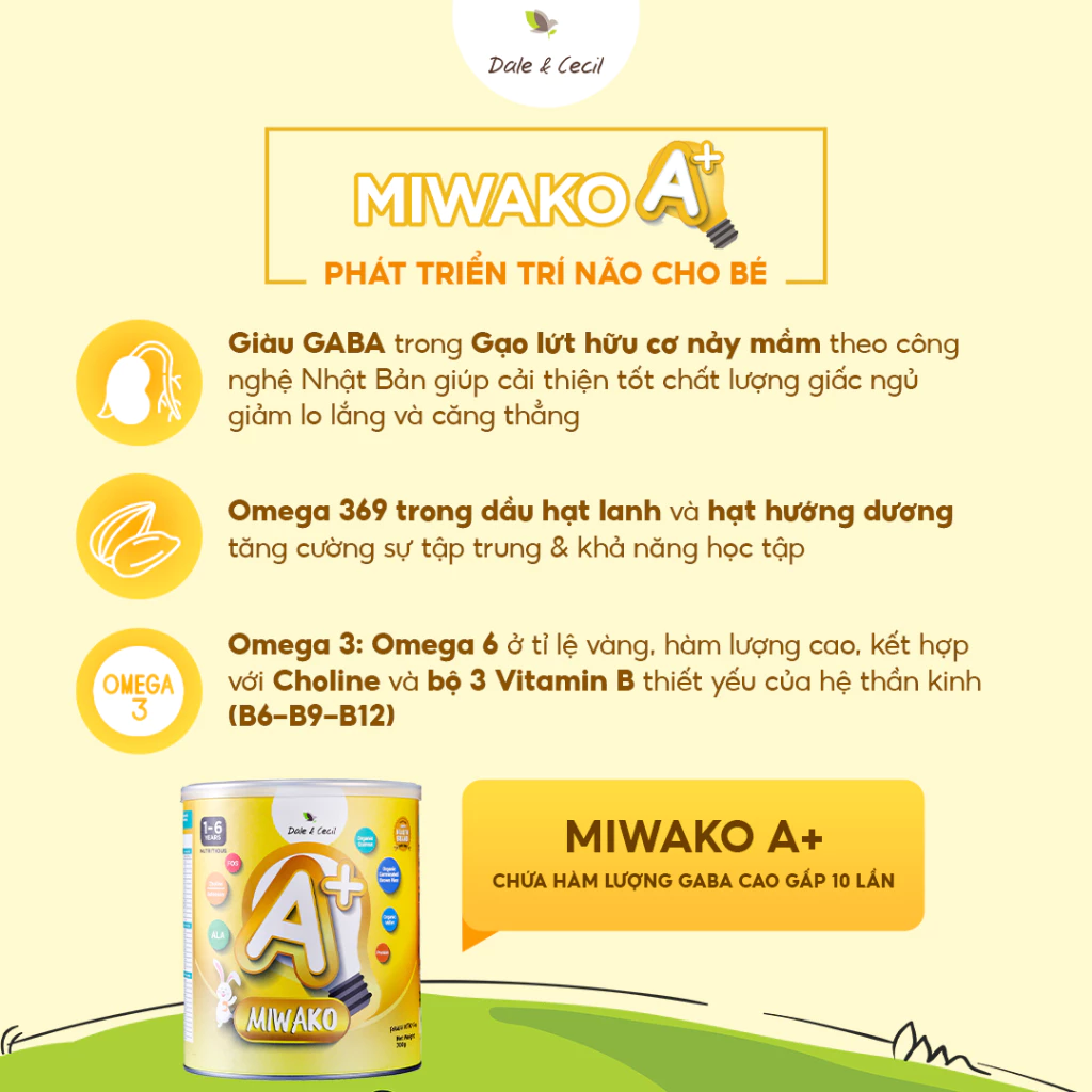 Sữa Hạt Thực Vật Hữu Cơ MIWAKO A+ 700g