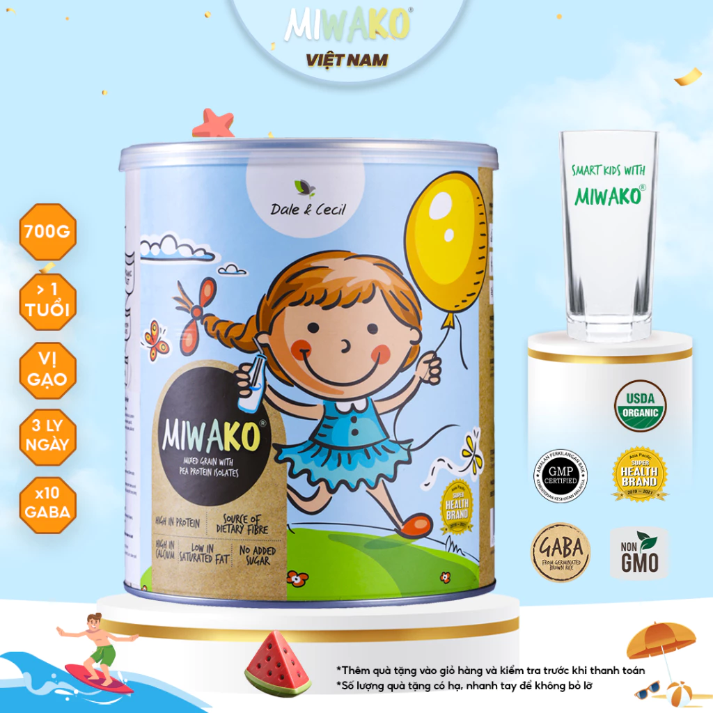 Sữa Hạt Thực Vật Hữu Cơ MIWAKO Vị Gạo Hộp 700g