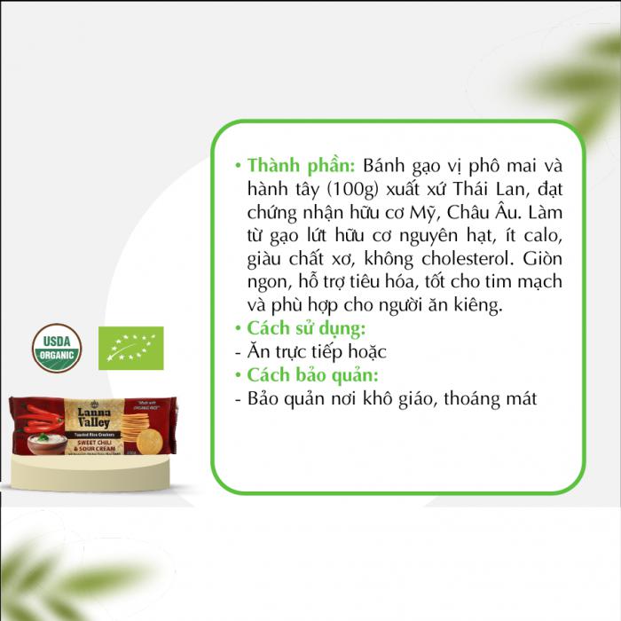 Lanna Valley Bánh gạo vị chua cay hữu cơ 100g