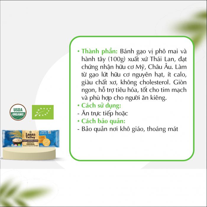 Lanna Valley Bánh gạo nguyên chất hữu cơ 100g
