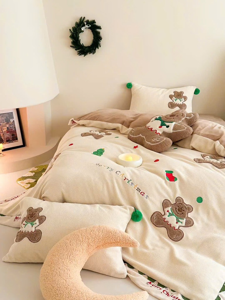 NỈ NHUNG- Nỉ Nhung 5 món Thêu nối Cao Cấp