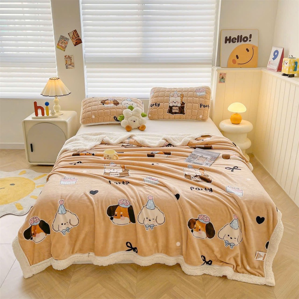 CHĂN NỈ NHUNG- Chăn nỉ nhung có khoá kéo